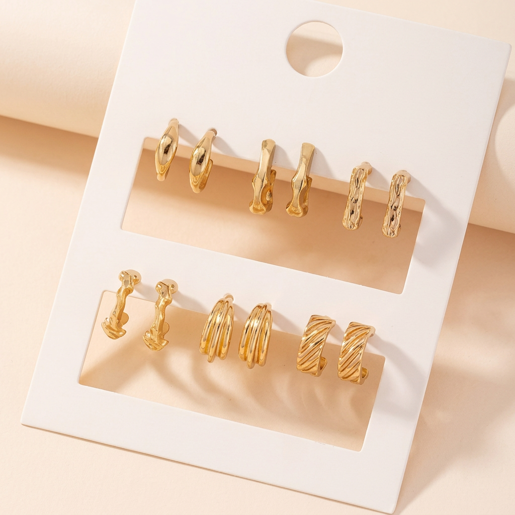 Gold earring set main product image