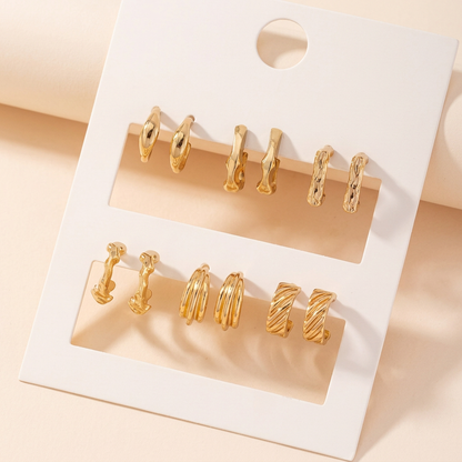 Gold earring set main product image